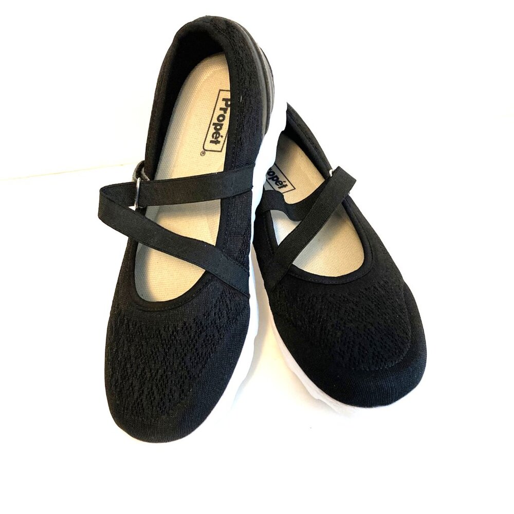 Propet Travel Walker Mary Jane Flats Black/ Lightweight Comfort Shoes/ Size 9'